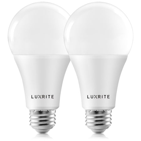 A21 LED Light Bulbs 22W (150W Equivalent) 2550LM 4000K Cool White Dimmable E26 Base 2-Pack